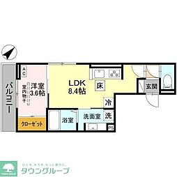 三郷市三郷1丁目アパート 1LDKの間取図画像