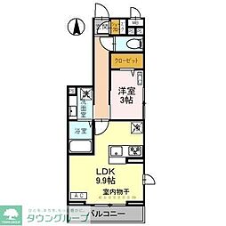 Noblevilla草加西町A 1LDKの間取図画像