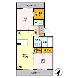 グレイスメゾン 2LDKの間取図画像