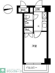 スカイコート草加 ワンルームの間取図画像