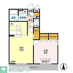 ゴールドパストラル3 1LDKの間取図画像
