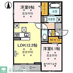 プロスパー2 2LDKの間取図画像