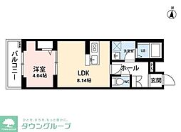 リーブルファイン大袋駅前 3階1LDKの間取り