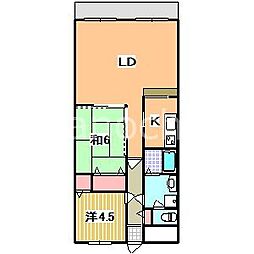 ローズマンション 2LDKの間取図画像