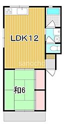 丸長コーポカラコ 1LDKの間取図画像