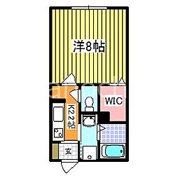 カーサデエスペランザ 1Kの間取図画像