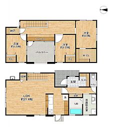 福岡市東区美和台3丁目 3LDKの間取り