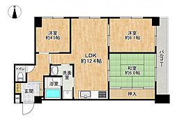 朝日プラザ桜坂 2LDKの間取図画像