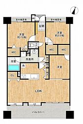 グリーンマンション神松寺ナチュレ壱番館 3LDKの間取図画像