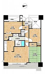 大濠公園シティハウス 3LDKの間取図画像