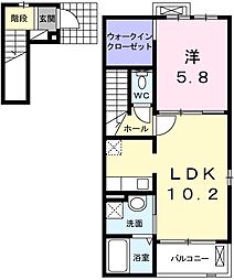 セシール　カツハラＡ 2階