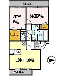 間取図画像 2LDK