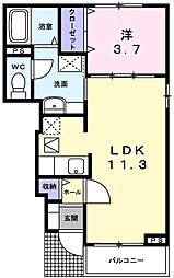 ヴィラ　グリチーネI 1階