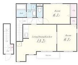 パストラル・ドミール 2LDKの間取図画像