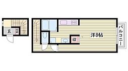 カルム・モリ 1Kの間取図画像