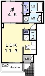 サンフィールド2 1LDKの間取図画像