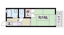 シチズンシティーハイツ 1Kの間取図画像