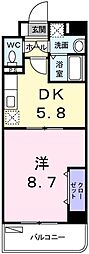 イースト・フィオーレ 1DKの間取図画像