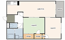 ビューハーモニー 2LDKの間取図画像