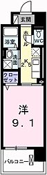 ポーシェガーデン2 1Kの間取図画像