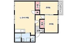 グリーンハイム広畑 2LDKの間取図画像