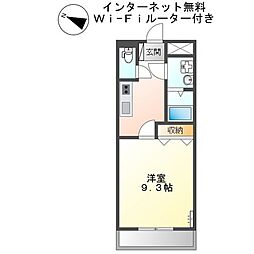 レインボーヒルズ 1Kの間取図画像