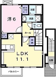 ルナ・エトワール 1LDKの間取図画像