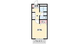ウインズ長池 1Kの間取図画像
