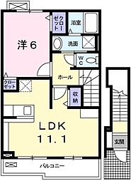 アンソレイエ飾磨2番館 1LDKの間取図画像
