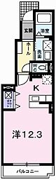 ワイズコンブリオ4 ワンルームの間取図画像
