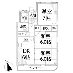 Fビルハイツ 3DKの間取図画像