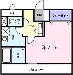 ラフィネ 1Kの間取図画像