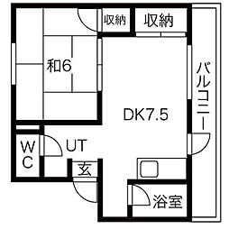 ミストラル土山 1DKの間取図画像