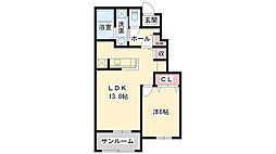 スピカ2 1LDKの間取図画像