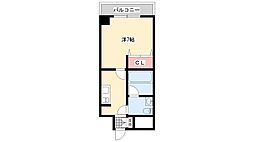 MKFORT 1Kの間取図画像