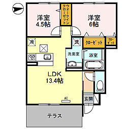 メゾンRee 2LDKの間取図画像