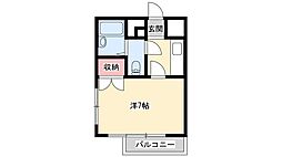 ジュネス白国 1Kの間取図画像
