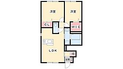 マーブル 2LDKの間取図画像