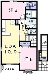 エリーゼ 2LDKの間取図画像