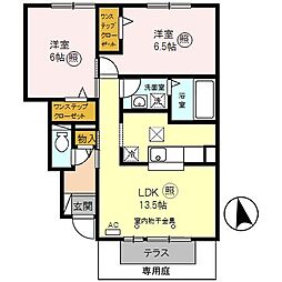 モダンコート網干YAMAGATA 2LDKの間取図画像
