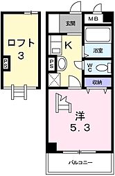 ル・ヴァン・アヴニール 1Kの間取図画像