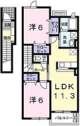 ブリランテ・ウノ 2LDKの間取図画像