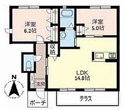 シャーメゾン今宿B 2LDKの間取図画像