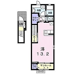 ラポール・メゾンB ワンルームの間取図画像