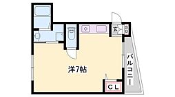 インタービレッジ青山一番館 ワンルームの間取図画像