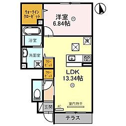 アルコバレーノ 1LDKの間取図画像