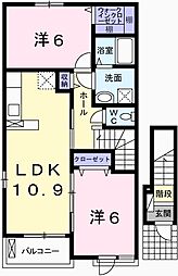 グランフレール2 2LDKの間取図画像