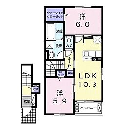 クルミルクルミ 2LDKの間取図画像
