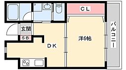 フェザントアイ蒲田 1DKの間取図画像