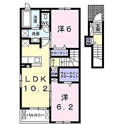 フォレストヴィラ 2LDKの間取図画像